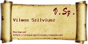 Vilmos Szilviusz névjegykártya